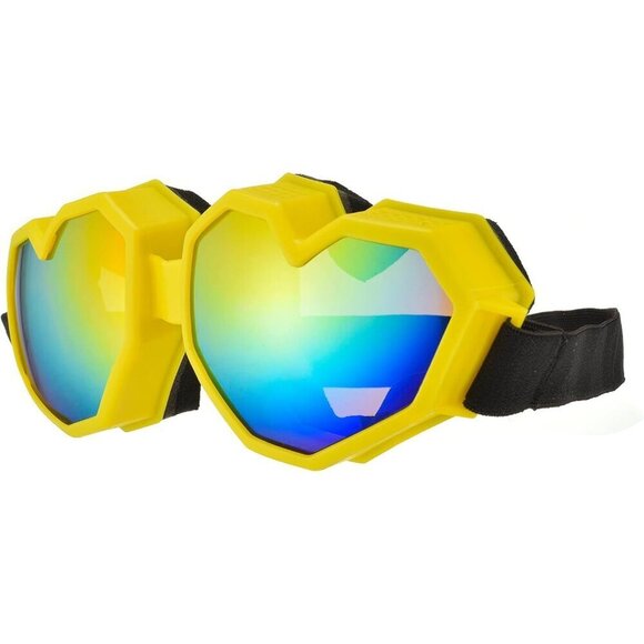 ?Women Yellow Heart Shaped Sunglasses Fashion Ski Goggles Oversize Love Glasses main image 4